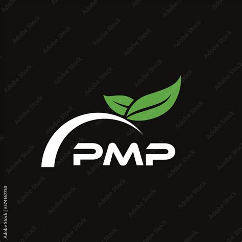 PMP letter nature logo design on black background. PMP creative ...