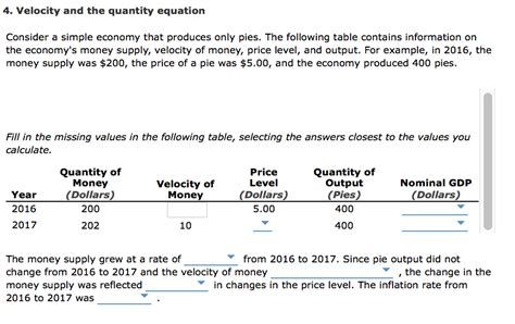 Solved 4. Velocity and the quantity equation Consider a | Chegg.com