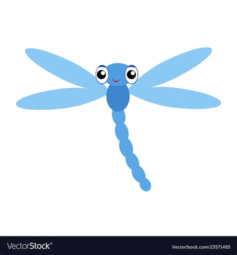 Cute cartoon dragonfly is flying picture Vector Image