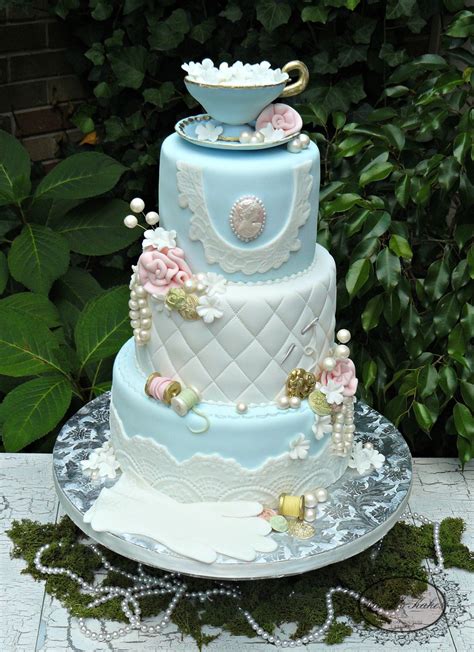 Vintage Pastel 80Th Birthday Cake - CakeCentral.com