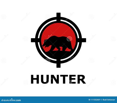 Bear hunter logo stock vector. Illustration of brand - 111552601