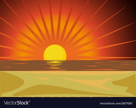 Red sunset Royalty Free Vector Image - VectorStock