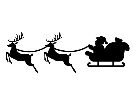 Christmas Sleigh Cut File Santa Sleigh SVG Santa With | Etsy