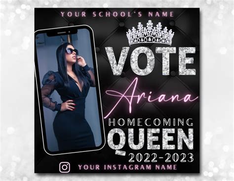 Vote Homecoming Queen Flyer Homecoming Flyer Campaign Flyer - Etsy