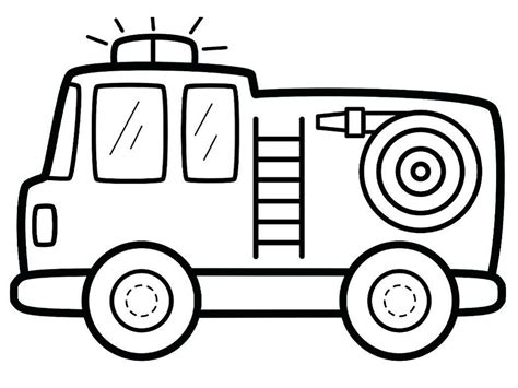 Cute Fire Truck Coloring Page - Free Printable Coloring Pages for Kids