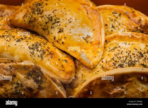 Meat pie with spices at the Boqueria market in Barcelona (Spain Stock ...