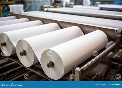 Blank Newsprint Paper Rolls Waiting To Be Used in Press Stock Image - Image of printing, rolls ...