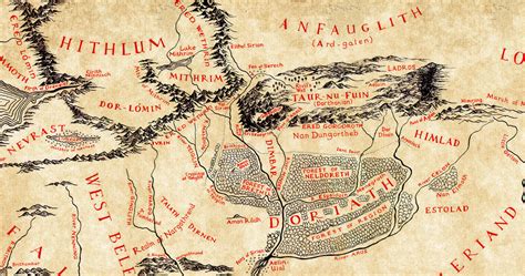 Fantasy Map of Beleriand Silmarillion Map Art Middle Earth - Etsy Ireland