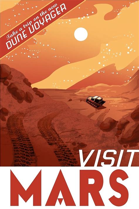 "Visit Mars Travel Style Poster , Space" by lynxcollection | Redbubble