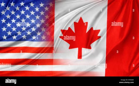 Usa canada flags together hi-res stock photography and images - Alamy