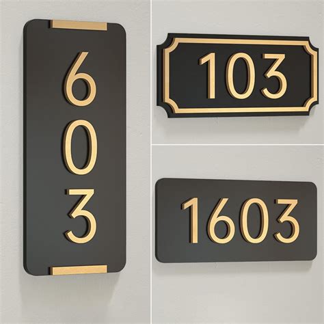 House Number Plate Address Plaque Signs - Modern House Number Outdoor ...