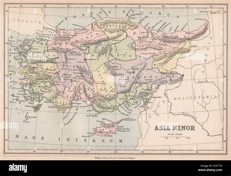 ANCIENT TURKEY. 'Asia Minor'. Provinces. BARTHOLOMEW, 1878 antique map ...