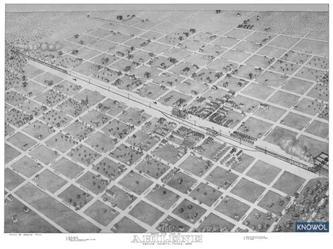 Beautifully restored map of Abilene, TX from 1883 - KNOWOL