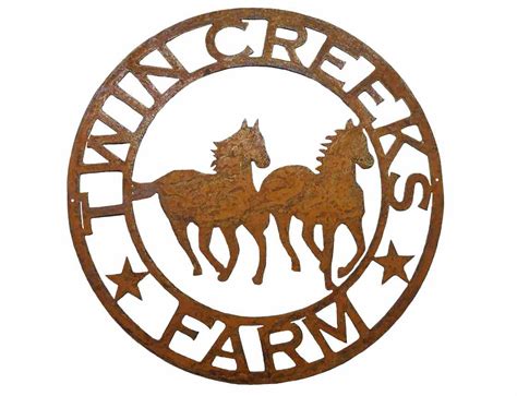 SMW0819 Horse Farm Sign Custom Metal - Sunriver Metal Works