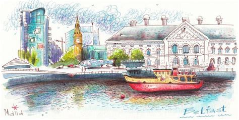 Belfast Northern Ireland, Original Drawing, Saatchi Art, Canal ...