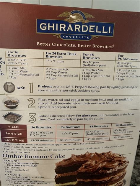 Ghirardelli Brownie Instructions | Ghirardelli brownie mix recipe, Cake ...