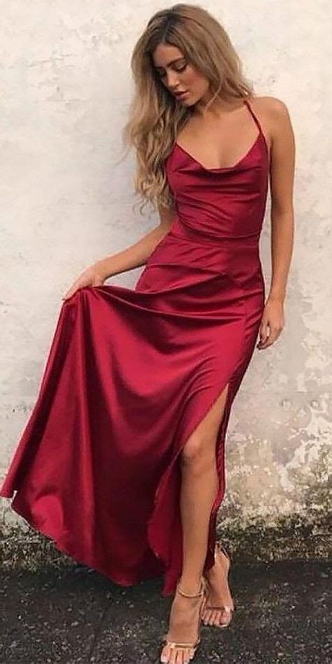 Silple Red Spaghetti Straps Prom Dress 2019 Custom Made Satin A-Line Evening Party Dress Fashion ...