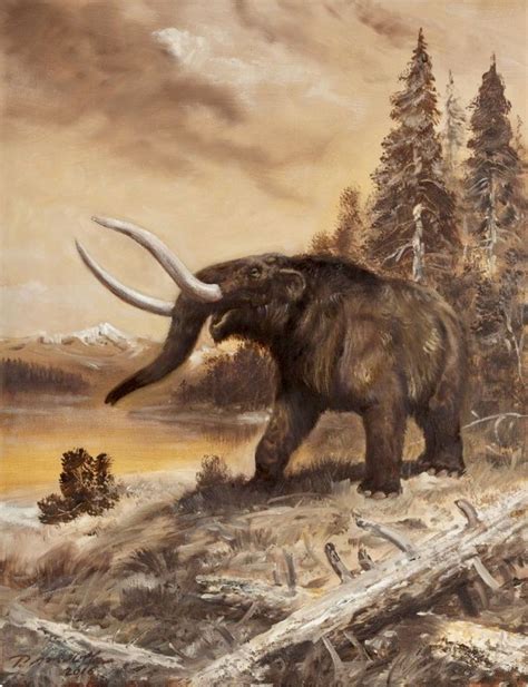 An extinct American mastodon by Petr Modlitba. They inhabited North and ...