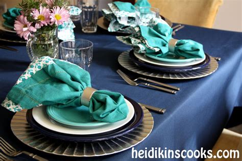Everyday Table Setting with Cobalt and Turquoise Blue Dining Tables, Teal Table, Turquoise Table ...