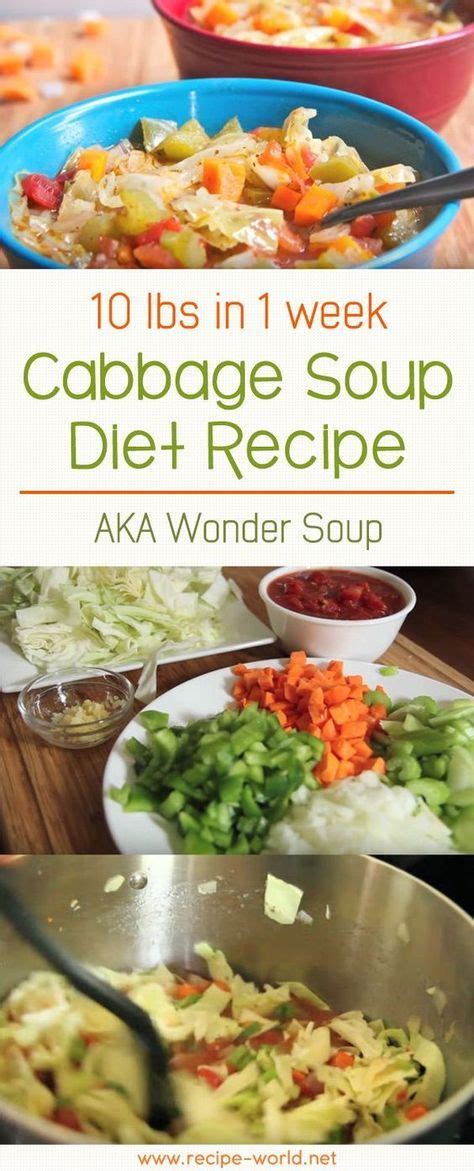 10 lbs In 1 Week Cabbage Soup Diet Recipe AKA Wonder Soup | Cabbage diet, Diet soup recipes ...