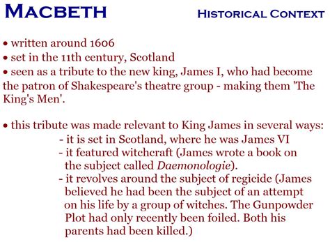 Wemmick's Postbox: Macbeth - context notes