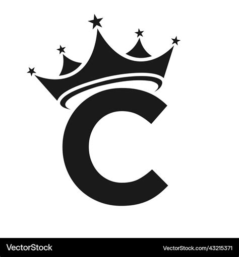 Letter c crown logo crown logo on c Royalty Free Vector