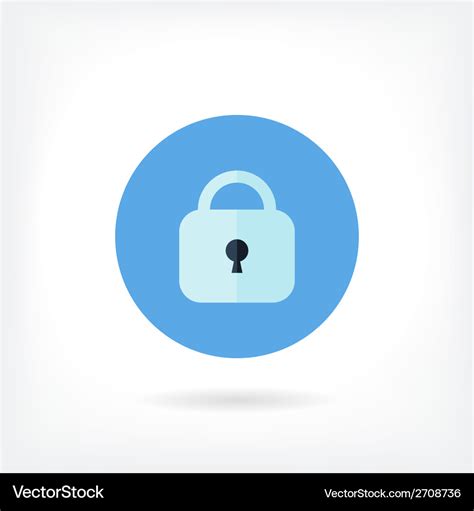 Flat design blue lock icon Royalty Free Vector Image
