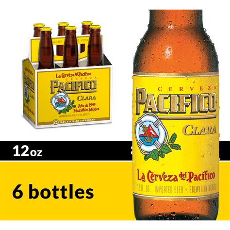 Buy Pacifico Clara Mexican Lager Beer, 6 Pack, 12 fl oz Bottles, 4.4% ABV Online at Lowest Price ...