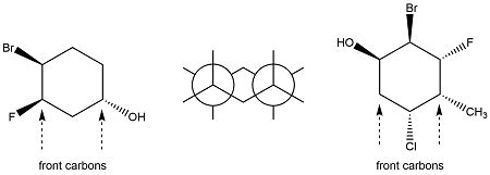 Draw a Newman projection for each substituted cyclohexane, looking down at the bonds indicated ...