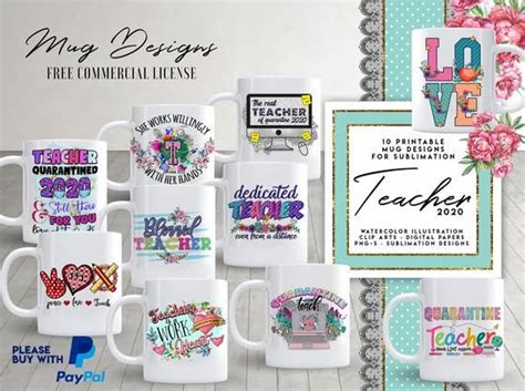 10 TEACHER Mug Template Designs for Sublimation Printing | Etsy | Mug ...