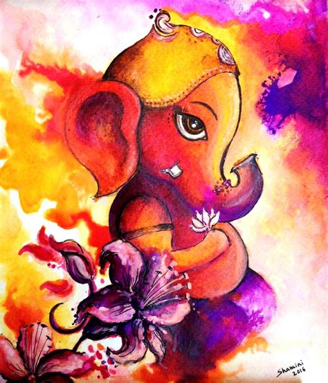 Baby Ganesha Painting Colourful Happy Bright - Etsy New Zealand