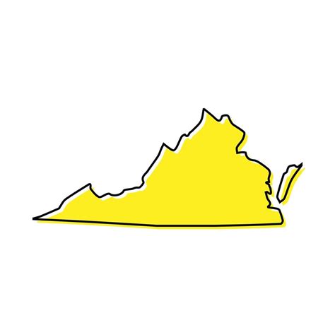 Simple outline map of Virginia is a state of United States. Styl ...