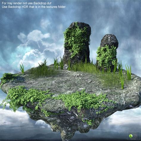 Floating Rock | Props for Poser and Daz Studio