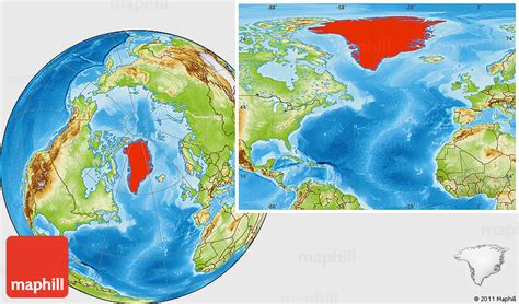 Physical Location Map of Greenland