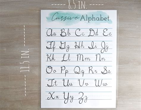 Cursive Poster Learn Script Digital Download ABC Chart | Etsy | Cursive ...