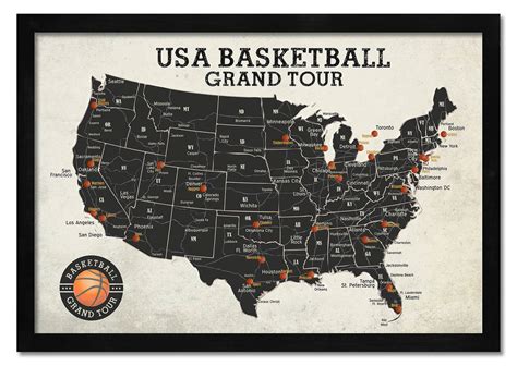 List of NBA Teams & Arenas , NBA Teams Custom Push Pin Map – GeoJango Maps