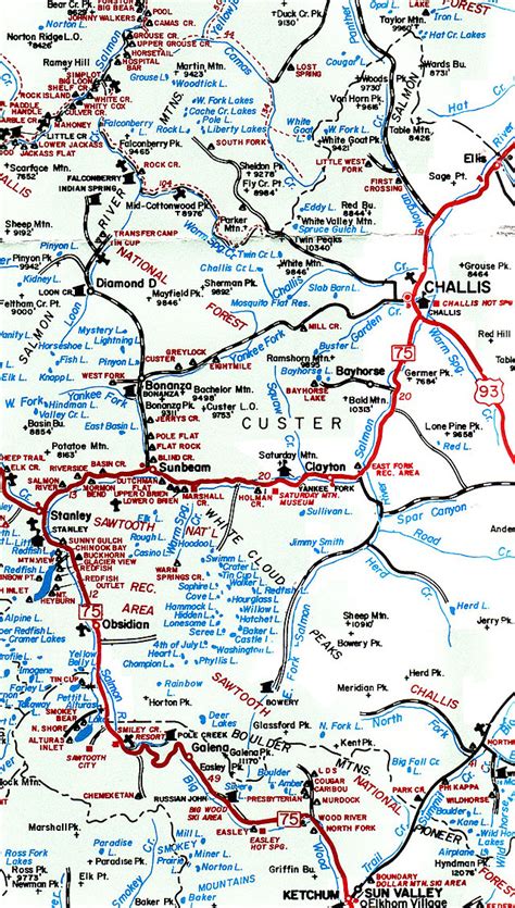 The States of Idaho : Map of Custer County, Idaho