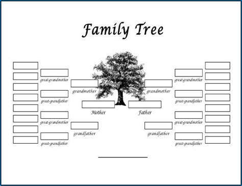 √ Free Printable Family Tree Template Word