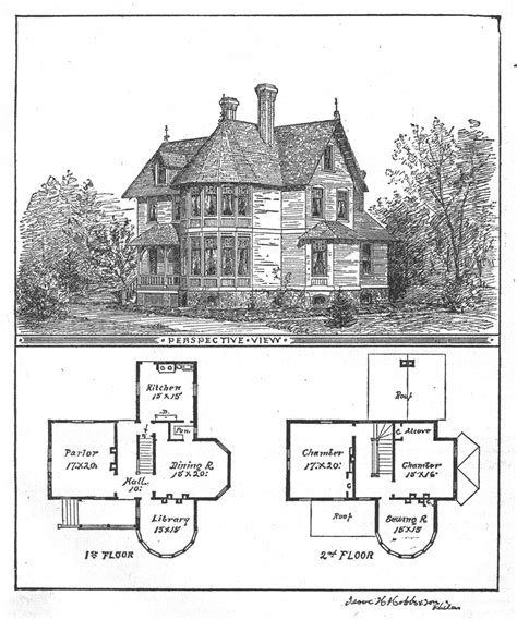 Vintage Illustration - Victorian Floor Plan Victorian House Plans, Old ...