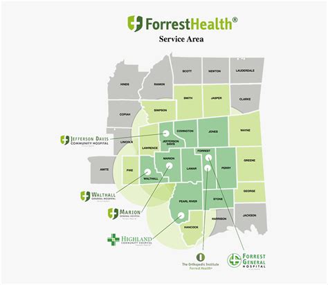 Forrest General Hospital Hattiesburg Ms Map, HD Png Download - kindpng