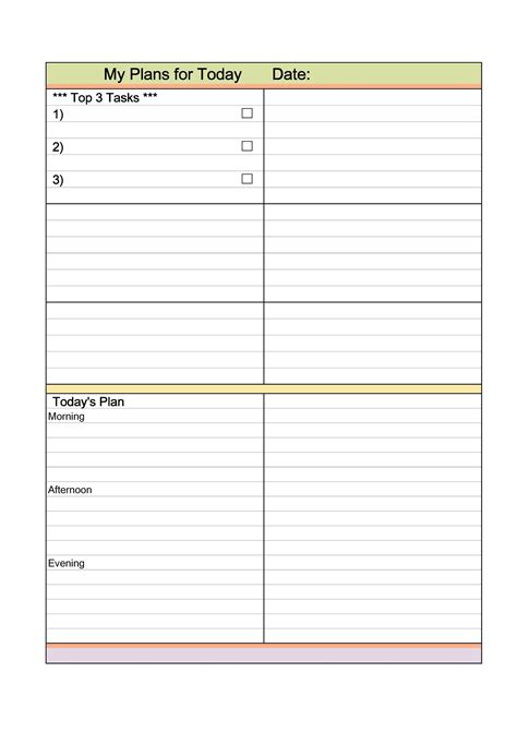 Daily Planner Template Printable