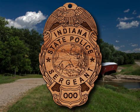 Wooden Indiana State Police Badge or Patch Ornament - Etsy