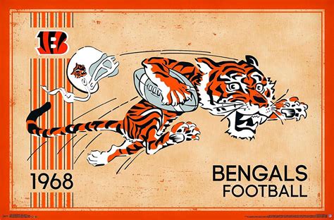 Cincinnati Bengals Vintage Bengal Premium 22x34 Football Poster ...