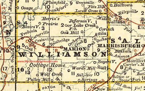 Williamson County, Illinois 1881 Map, Marion