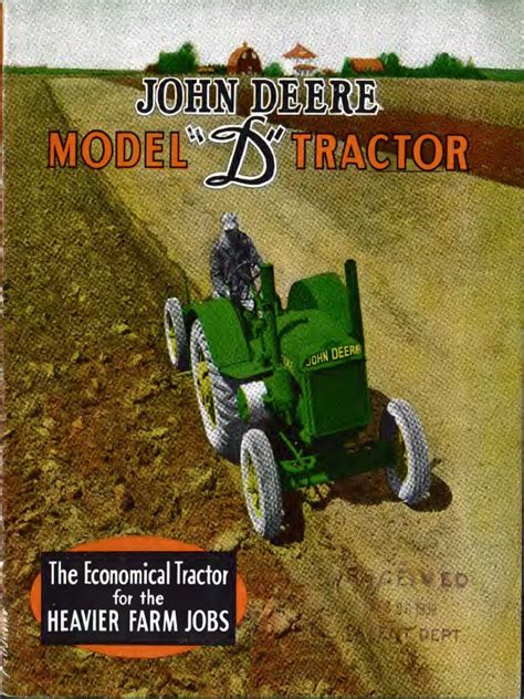 John Deere Model D Brochure | PDF | Tractor | Vehicle Parts