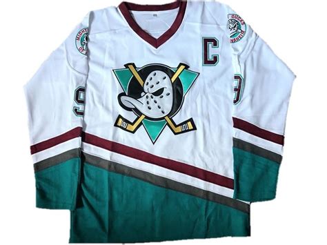 Mighty Ducks Movie Ice Hockey Jersey White – Jersey Junkiez