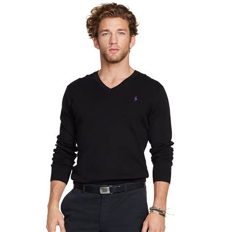 Lyst - Polo Ralph Lauren Slim-fit V-neck Sweater in Black for Men