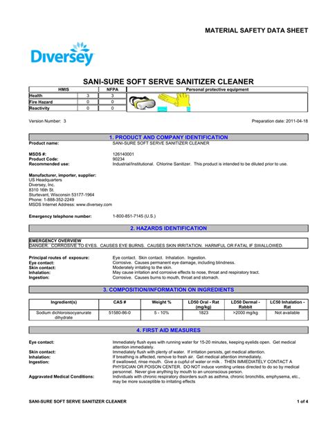 49+ Sani 4 In 1 Safety Data Sheet Background - Best Information and Trends