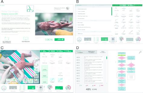 Screenshots from the Neonatal Resuscitation Program (NRP) eSim Ò . A.... | Download Scientific ...