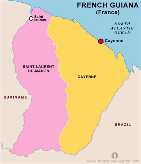 Free French Guiana Admin Map | Admin map of French Guiana | French Guiana Country Admin Map open ...